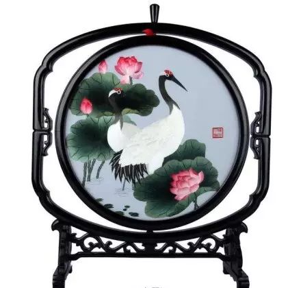 双面绣屏风，花开富贵，尽显中华传统艺术之美