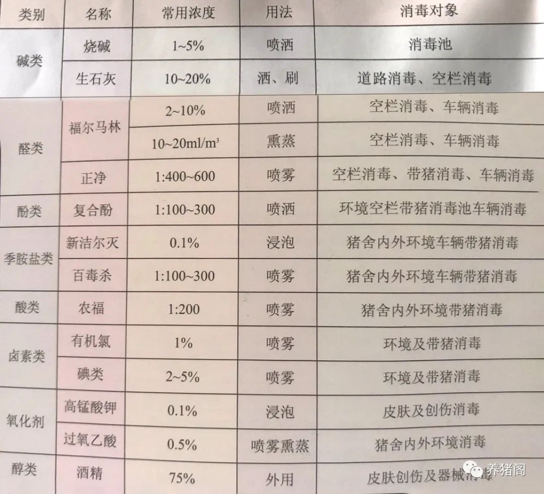 消毒药种类及其应用概述