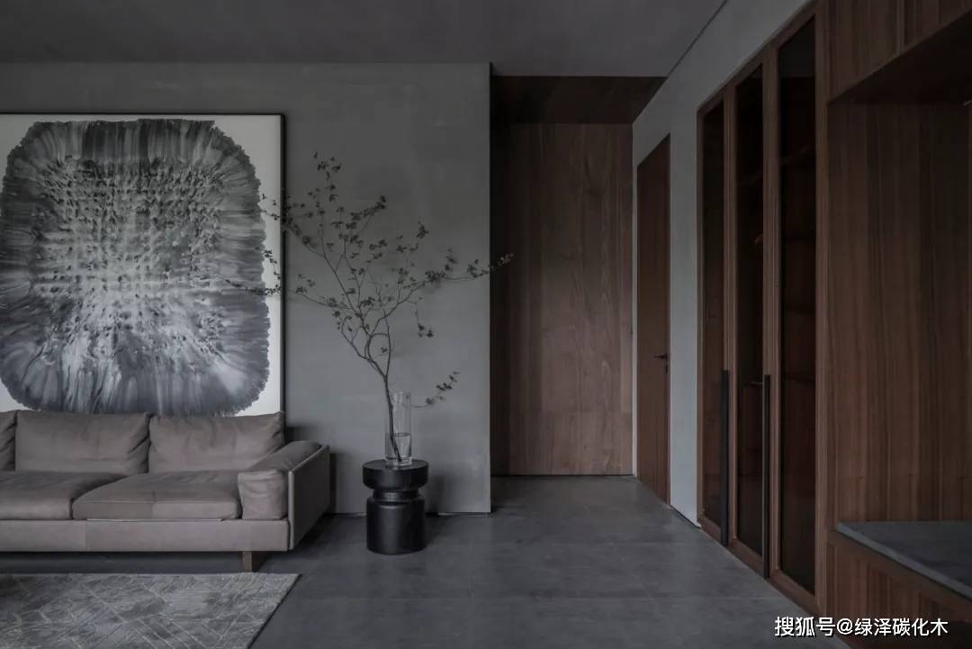 灰木纹墙，效果图的艺术展示与家居美学的融合