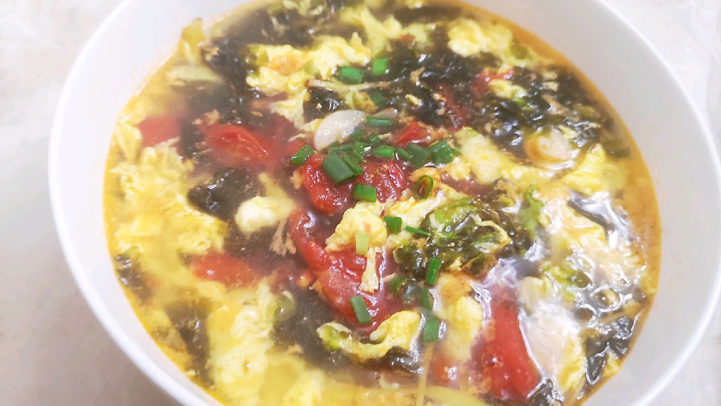 西红柿紫菜蛋花汤的制作视频教程